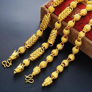 Gold Color Buddha Bead Bead Necklace for Women Men Luxury Gold Plated No Fade Choker Jewelry_voghion.com