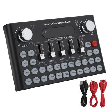 F007 Sound Card Usb Studio Recording External Karaoke Live Broadcast Device Voice Changer Audio Sound Cards & Mixers_voghion.com