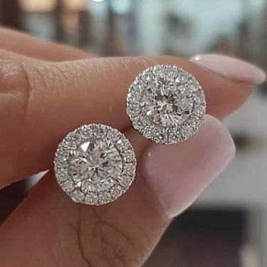 Unisex Jewelry Fashion round dia stud fashion ladies zircon earrings_voghion.com