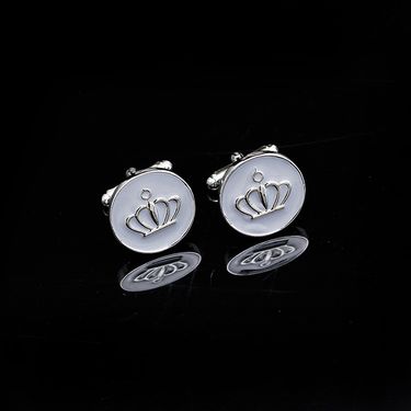 ins fashion accessories new men's round crown shape cufflinks cuff nails suit accessories cufflinks_voghion.com