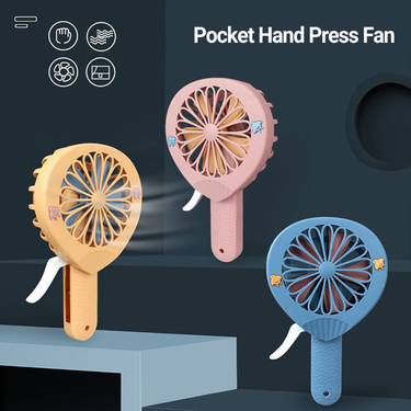 Jinleiou Mini Fan Silent Natural Wind Cute Cartoon Cat Shape Office Pocket Hand Press Fan For Daily Use_voghion.com