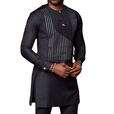 Man's clothing Ethnic style digital printed long sleeve trousers casual suit_voghion.com