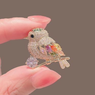 Magpie Bird High-end Brooch High-end Sense Niche Anti-light Buckle Personalized Suit Collar Pin Brooch Women's Accessories_voghion.com