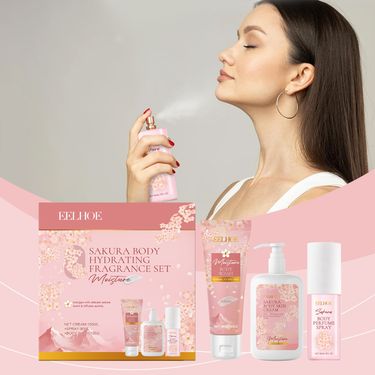 EELHOE Cherry Blossom Body Care Set, Gentle Cleansing Water Moisturizing And Nourishing Skin Fragrance_voghion.com