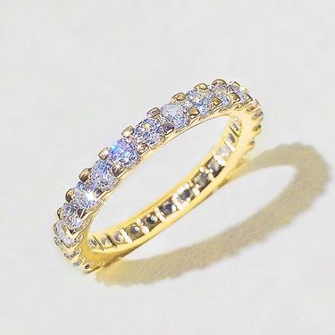 Cao Shi New Style Starry Sky Women's Cluster Full Circle Simulated Zircon Light Luxury Fashion Band Ring_voghion.com