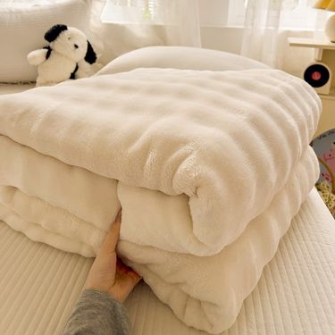 Ultra Soft Bubble Milk Fleece Blanket - Hypoallergenic & Anti-Static, Plush Cozy Throw For All Seasons, Perfect For Home, Office & Travel_voghion.com