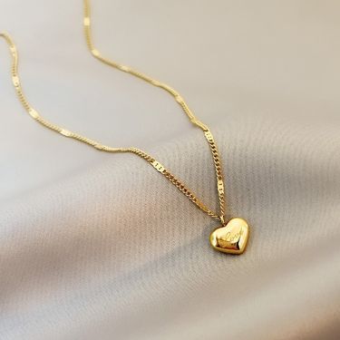 New love heart necklace Internet celebrity same style simple temperament light luxury necklace peach heart clavicle necklace jewelry_voghion.com