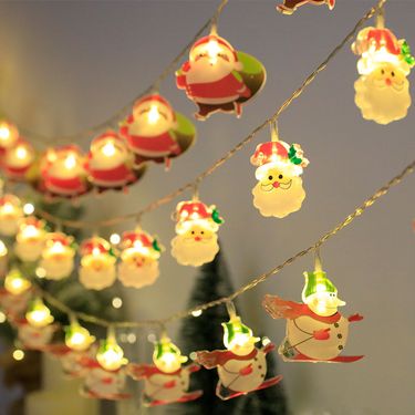 Christmas Cartoon LED String Lights – Battery/USB/Plug-in Powered, IP42 Waterproof, 8 Modes, For Holiday Tree/Window/Party Decor (3-30ft Options)_voghion.com