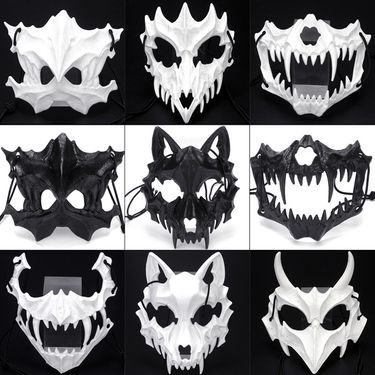 2021 Halloween Japanese writer Cang Xiaoxiao two-dimensional dress up CO Dragon God Tiger night fork Sky dog mask_voghion.com
