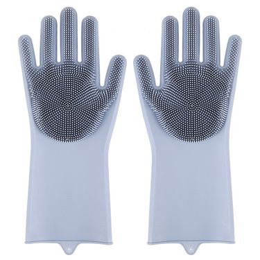 Household Antifreeze Hands Convenient Dishwashing Cleaning Silicone Sponge Washing Kitchen Cleaning Silicone Gloves_voghion.com