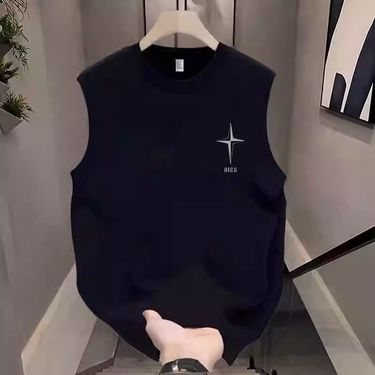 Men's Clothing Sports Vest Men's Summer Loose Outer Wear Sleeveless T Shirt Boys Casual Wide Shoulder Waistcoat Top_voghion.com