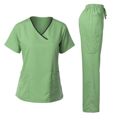 Women's Clothing Elastic Doctor Work Uniform Short Sleeved Split Suit Beauty Hospital Female Operating Room Washing Clothes_voghion.com