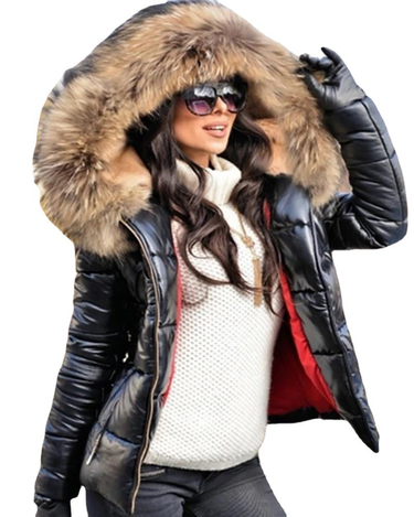 Women's large size cotton-padded jackets cotton-padded jackets, down-padded jackets, short hooded _voghion.com