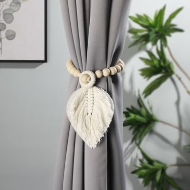 Wooden bead strap curtain strap bead chain simple bedroom home decoration curtain tie rope_voghion.com
