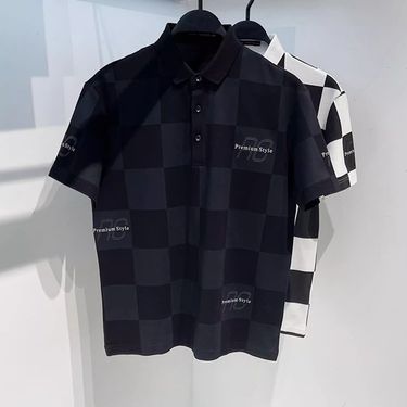 Men's Clothing Trendy Brand Summer New Lapel Embroidery Casual Couple Paul T Shirt Couple_voghion.com