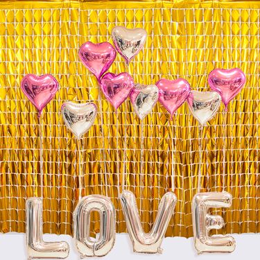 Glitter Square Beaded Curtain - Party Backdrop, Wedding Decor, Wall Hanging, Shimmering Door Curtain, 98x200cm_voghion.com