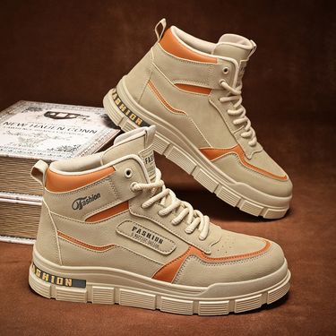 Men's Shoes Breathable High-top Martin Boots Men's Retro Non-slip Tooling Shoes Casual Labor Insurance Shoes Men_voghion.com