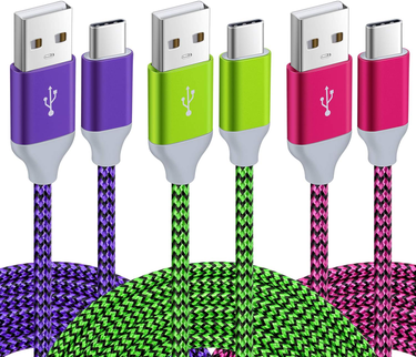Pofesun C cable 10 feet (approximately 3 meters) charging, 3-piece USB A to USB-C fast charger woven C-cable compatible_voghion.com