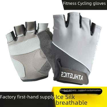 Couple's Half Finger Fiess Women's Outdoor Sun Protection Non-slip Yoga Sports Riding Thin Ice Silk Gloves For Men_voghion.com
