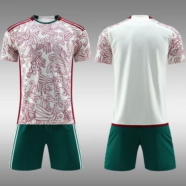 22-23 Mexico Away Bare Plate Short Sleeved Adult Football Set Team Jersey_voghion.com