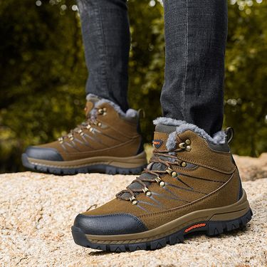 Men's 2025 Fall/Winter New Thickened Outdoor High-Top Sports Casual Shoes Anti-Skiing Snow Boots_voghion.com