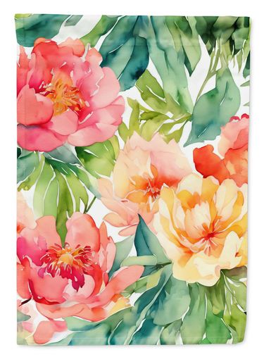 Indiana Peonies in Watercolor Garden Flag Mailbox Flag Decorative Yard Flag Banner Outside Patio Artwork Yard Flower Beds, Garden Size, Multicolor_voghion.com