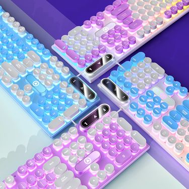 Silver Eagle K600 Gaming Mechanical Keyboard With Wired Punk Color Blocking For PUBG And Other Games Wholesale_voghion.com