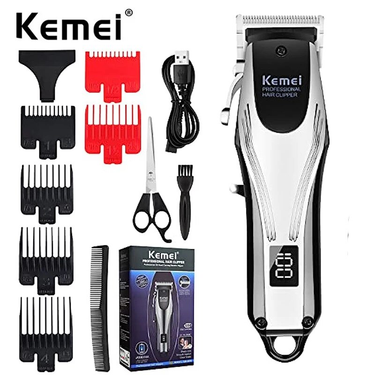 KEMEI Professional Hair Clippers Men Rechargeable Cordless Electric Beard Hair Trimmer Barber Hair Cutting Machine Grooming Kit_voghion.com