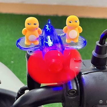 Electric Bike Decoration Glowing Small Airplane Ornament Cute Cartoon Milk Dragon Motorcycle Electric Scooter Wind_voghion.com