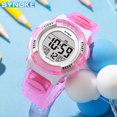SYNOKE children's watch colorful luminous waterproof sports girl electronic watch alarm multi-function student swimming_voghion.com