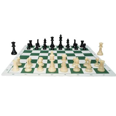VEVOR Tournament Chess Set, 20 Inch Roll-Up Beginner Chess Board, Foldable Silicone Chess Game With Plastic Weighted Chess Pieces & Storage Bag, Portable Travel Chess Board Gift For Adult Kid Family_voghion.com