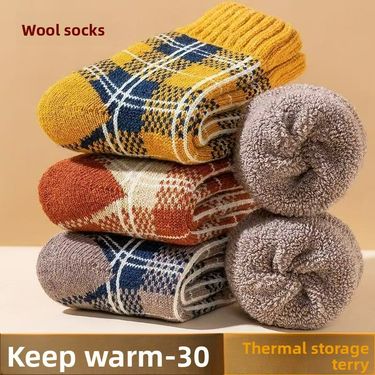 Women's Socks Autumn And Winter Fleece Thickened Warm Wool Socks Medium Tube Socks Sleep Home Socks Winter Super Thick Snow Cold Stockings_voghion.com