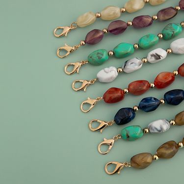 Trendy DIY Irregular Stone Acrylic Bag Decoration Necklace Phone Case Chain_voghion.com