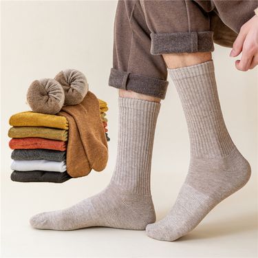Thick socks men's winter high socks autumn and winter fleece-lined thick warm socks women's Terry socks winter sports stockings_voghion.com