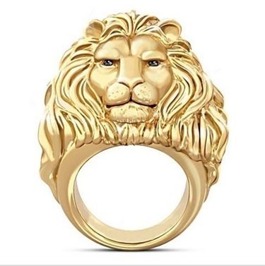 Hecheng Hot Buying Jewelry Gold Dominant Lion Head Creative Style Personalized Ring_voghion.com