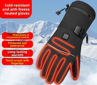Trade Thermal Three-Level Cold-Proof Outdoor Cycling Skiing Electric Heated Windproof Touchscreen Gloves_voghion.com