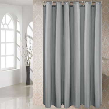 Waterproof L-Shaped Shower Curtain – Modern Solid Color Polyester, No-Drill Bathroom Partition (180x180cm/90x180cm)_voghion.com