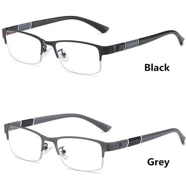 Fashion Metal Anti-blue Light Reading Glasses Farsighted Eyeglasses Men Business Eyewear Diopter 0 +1.0 +1.5 +2.0 +2.5 +3.0 +3.5_voghion.com