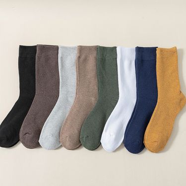 Men's Terry Socks Mid Tube Socks Autumn and Winter Thick Warm Socks Casual Colored Towel Socks Plus Velvet Terry Socks_voghion.com