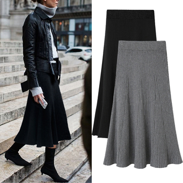 Women's fashion high waist wear knitted skirt skirt_voghion.com