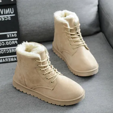 Free Delivery Designer Slippers Plus Size Thick Soled Boots For Women Fashionable Fur Short Tube Snow With Plush Thick_vogvips.com