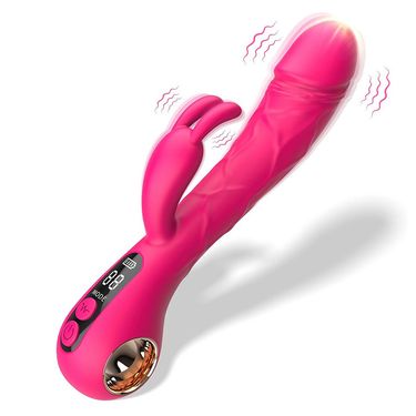 Gina Rabbit AV Vibrating Penis Double Head Vibrator Couple Flirting Female Masturbator Adult Products_voghion.com