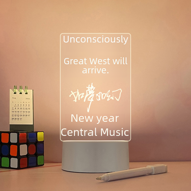 Pen-sending multifunctional acrylic transparent note board luminous message board nightlight erasable home memo reminder board_voghion.com