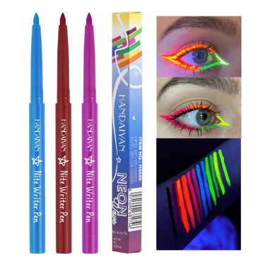 fluorescent eyeliner color UV waterproof eyeliner glue pen Halloween face color painting pen_voghion.com