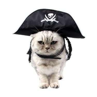 Pet Supplies Halloween Party Performance Costume Spring And Autumn 3D Wig Pirate Cat Hat_voghion.com