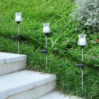 Solar Powered LED Tulip Garden Lights, Waterproof Outdoor Decorative Landscape Lighting For Patio, Lawn, Pathway_voghion.com