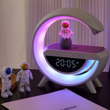Wireless Charging Bluetooth Volume Alarm Clock Atmosphere Multifunctional Desk Lamp Night Light Birthday Gift Speaker_voghion.com