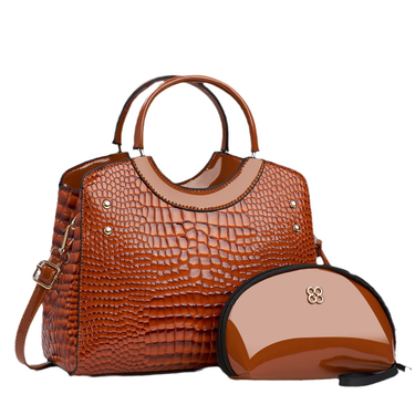 Fashion Crocodile Pattern Large Capacity Handbag New Trendy Mother Women's Cross Shoulder Bag Middle aged Shoulder Bag_voghion.com