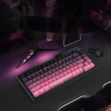 KZZI K75Lit Side Carved Blackberry Powder Customized Mechanical Keyboard The Third Mock Examination Hot Plug RGB Game_voghion.com