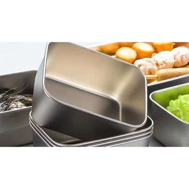 【/Cover Included 】 316 Stainless Steel Fresh-keeping Picnic Rectangular Multi-purpose Box, Refrigerator Storage Box_voghion.com